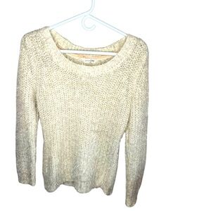 Maison Jules Cream Eyelash Sweater size medium.